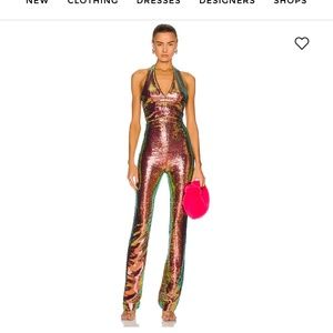 Multicolor Sequin Halter Jumpsuit